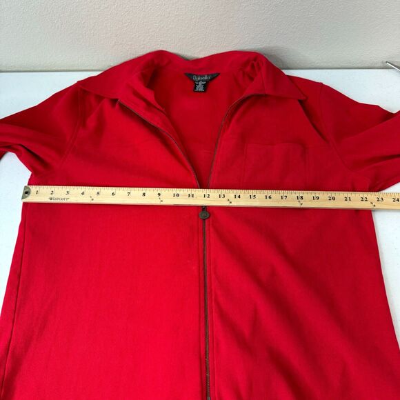 Rafaella Women Full Zip Jacket Cherry Red 12‎ Boho Lagenlook 90s - Picture 7 of 9